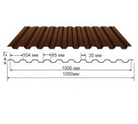 Профнастил коричневый оцинкованный  RAL 8017 С-21